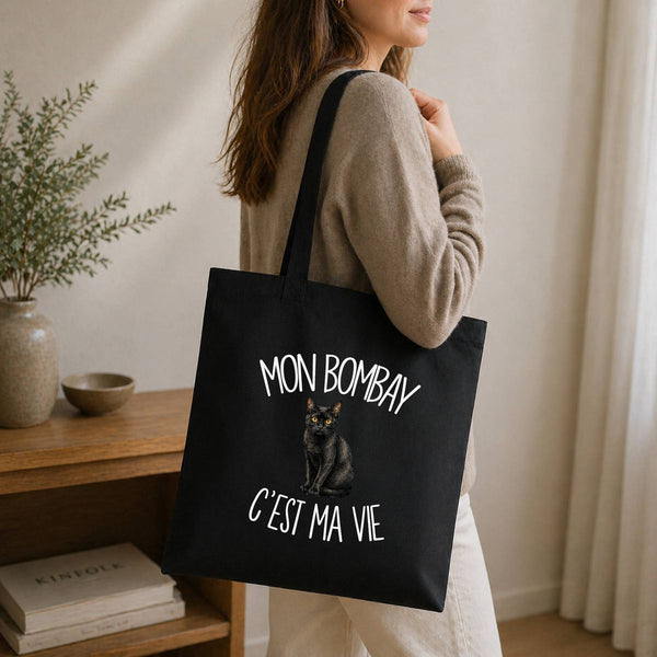 Tote Bag Noir Mon Bombay c'est ma vie
