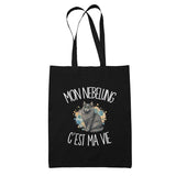 Tote Bag Noir Mon Nebelung c'est ma vie
