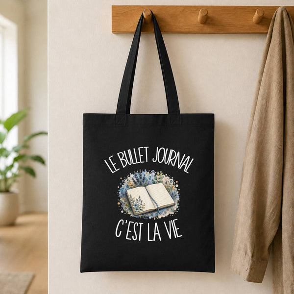 Tote Bag Noir Le bullet journal c'est la vie