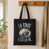 Tote Bag Noir La tonte c'est la vie