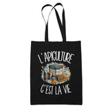 Tote Bag Noir L'apiculture c'est la vie