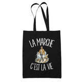 Tote Bag Noir La marche c'est la vie