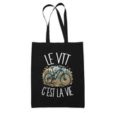 Tote Bag Noir Le VTT c'est la vie