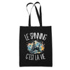 Tote Bag Noir Le spinning c'est la vie