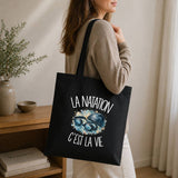 Tote Bag Noir La natation c'est la vie