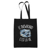Tote Bag Noir Le snowboard c'est la vie