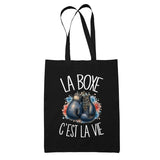 Tote Bag Noir La boxe c'est la vie