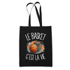 Tote Bag Noir Le basket c'est la vie