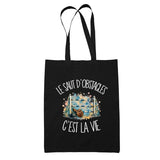 Tote Bag Noir Le saut d'obstacles c'est la vie