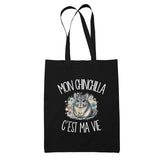Tote Bag Noir Mon chinchilla c'est ma vie