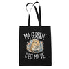 Tote Bag Noir Ma gerbille c'est ma vie