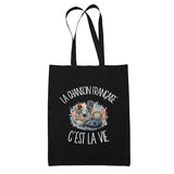 Tote Bag Noir La chanson française c'est la vie