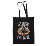 Tote Bag Noir Les férias c'est la vie