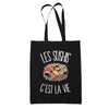 Tote Bag Noir Les sushis c'est la vie