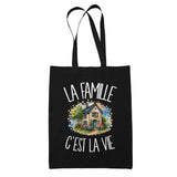 Tote Bag Noir La famille c'est la vie