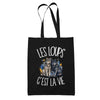 Tote Bag Noir Les loups c'est la vie