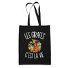 Tote Bag Noir Les girafes c'est la vie