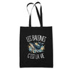 Tote Bag Noir Les baleines c'est la vie