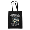Tote Bag Noir Les narvals c'est la vie