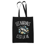 Tote Bag Noir Les narvals c'est la vie