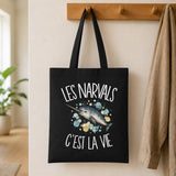 Tote Bag Noir Les narvals c'est la vie