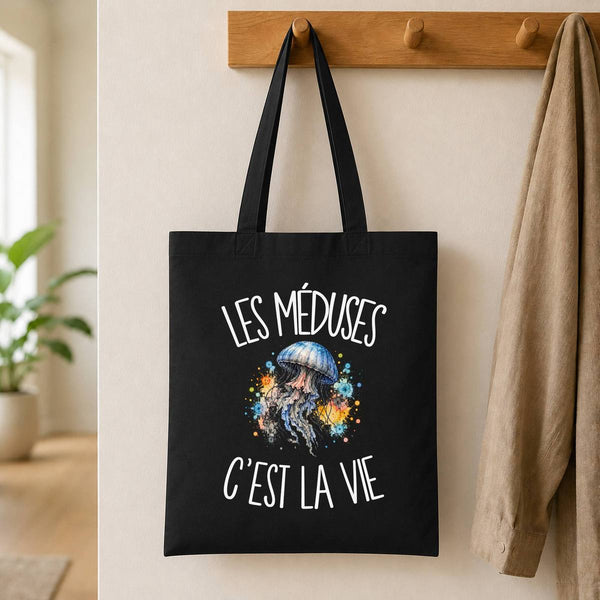 Tote Bag Noir Les méduses c'est la vie