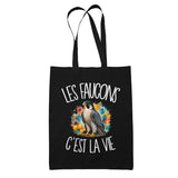 Tote Bag Noir Les faucons c'est la vie