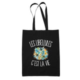 Tote Bag Noir Les libellules c'est la vie