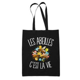 Tote Bag Noir Les abeilles c'est la vie