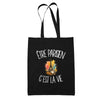 Tote Bag Noir Être parisien c'est la vie