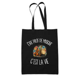 Tote Bag Noir Être prof de musique c'est la vie
