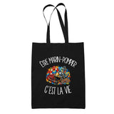 Tote Bag Noir Être marin-pompier c'est la vie
