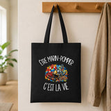 Tote Bag Noir Être marin-pompier c'est la vie