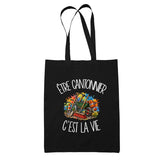Tote Bag Noir Être cantonnier c'est la vie