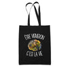 Tote Bag Noir Être vigneron c'est la vie