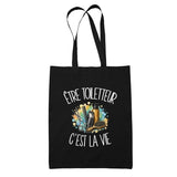 Tote Bag Noir Être toiletteur c'est la vie