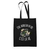 Tote Bag Noir Être aiguilleur du ciel c'est la vie