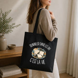 Tote Bag Noir Travailler dans les RH c'est la vie