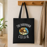 Tote Bag Noir Être entrepreneur c'est la vie
