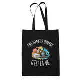 Tote Bag Noir Être femme de chambre c'est la vie