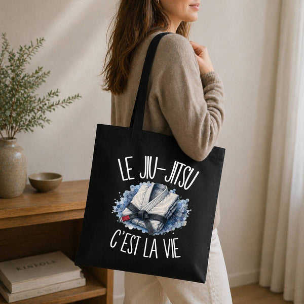 Tote Bag Noir Le jiu-jitsu c'est la vie