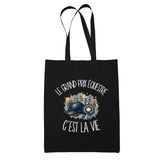 Tote Bag Noir Le grand prix équestre c'est la vie