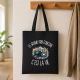 Tote Bag Noir Le grand prix équestre c'est la vie