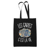 Tote Bag Noir Les cartes c'est la vie