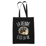 Tote Bag Noir La reliure c'est la vie