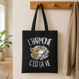 Tote Bag Noir L'harmonie c'est la vie