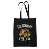 Tote Bag Noir Être agricultrice c'est la vie
