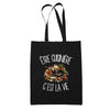 Tote Bag Noir Être cuisinière c'est la vie