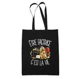 Tote Bag Noir Être factrice c'est la vie