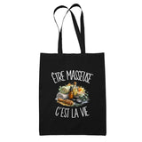 Tote Bag Noir Être masseuse c'est la vie